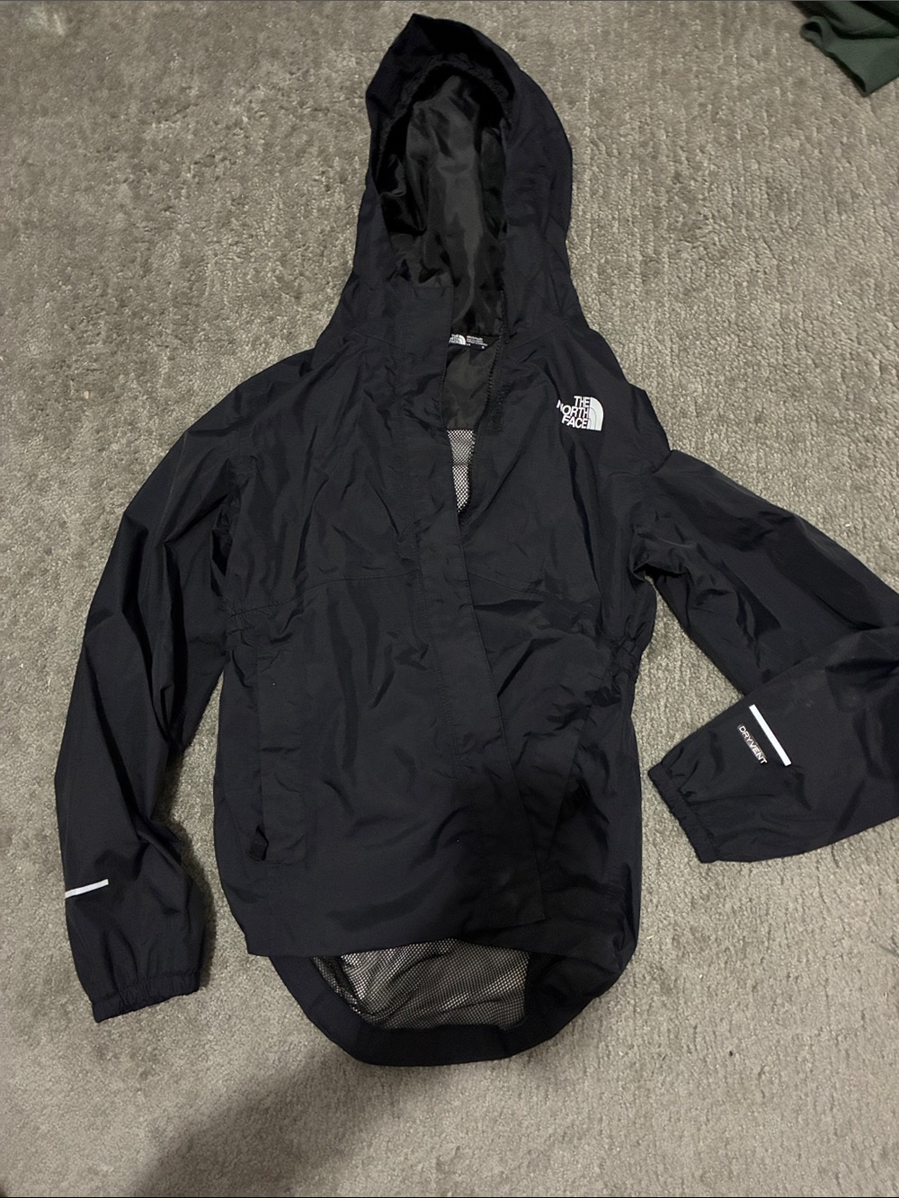 The North Face Kids Black Hooded Rain Shell